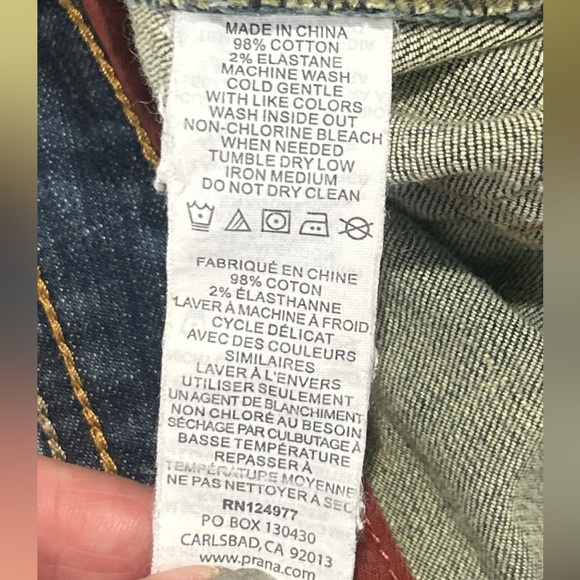 Prana Men’s Size 40x32 Straight Leg Jeans Blue Dark Wash Denim Outdoor Stretch - Picture 12 of 12